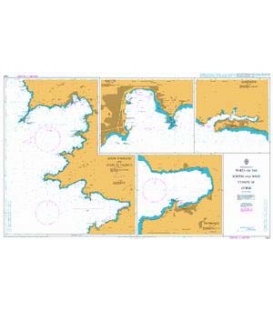 British Admiralty Nautical Chart 1424 Ports on the South and West Coasts of Corse