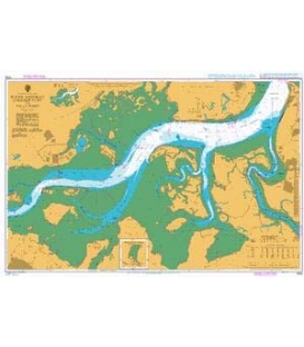 British Admiralty Nautical Chart 1834 River Medway Garrison Point to Folly Point