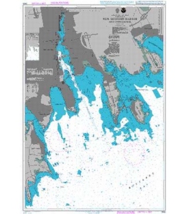 British Admiralty Nautical Chart 2455 New Bedford Harbor and Approaches