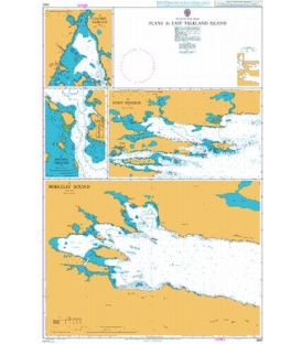 British Admiralty Nautical Chart 2550 Plans in East Falkland Island