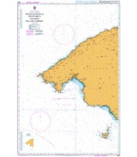 British Admiralty Nautical Chart 2832 Punta Salinas to Punta Beca including Isla de Cabrera