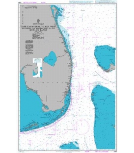 British Admiralty Nautical Chart 2866 Cape Canaveral to Key West including the Western Part of the Bahama Banks