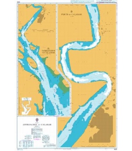 British Admiralty Nautical Chart 3434 Approaches to Calabar Sheet 2