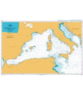 British Admiralty Nautical Chart 4301 Mediterranean Sea, Western Part