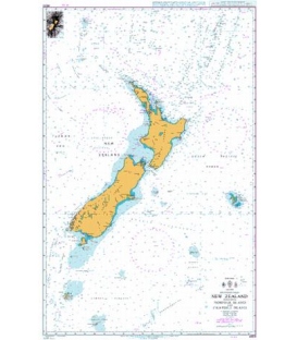 British Admiralty Nautical Chart 4600 New Zealand including Norfolk Island and Campbell Island